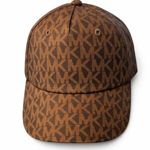 🆕️Michael Kors MK Monogram Baseball Cap Hat Brown Logo Adjustable One Size